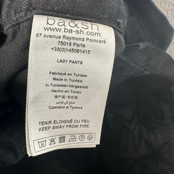 Ba&sh Womens Jalia Cropped High Rise Tapered Leg Jeans in Black Size 3 / US 8 - Picture 9 of 16